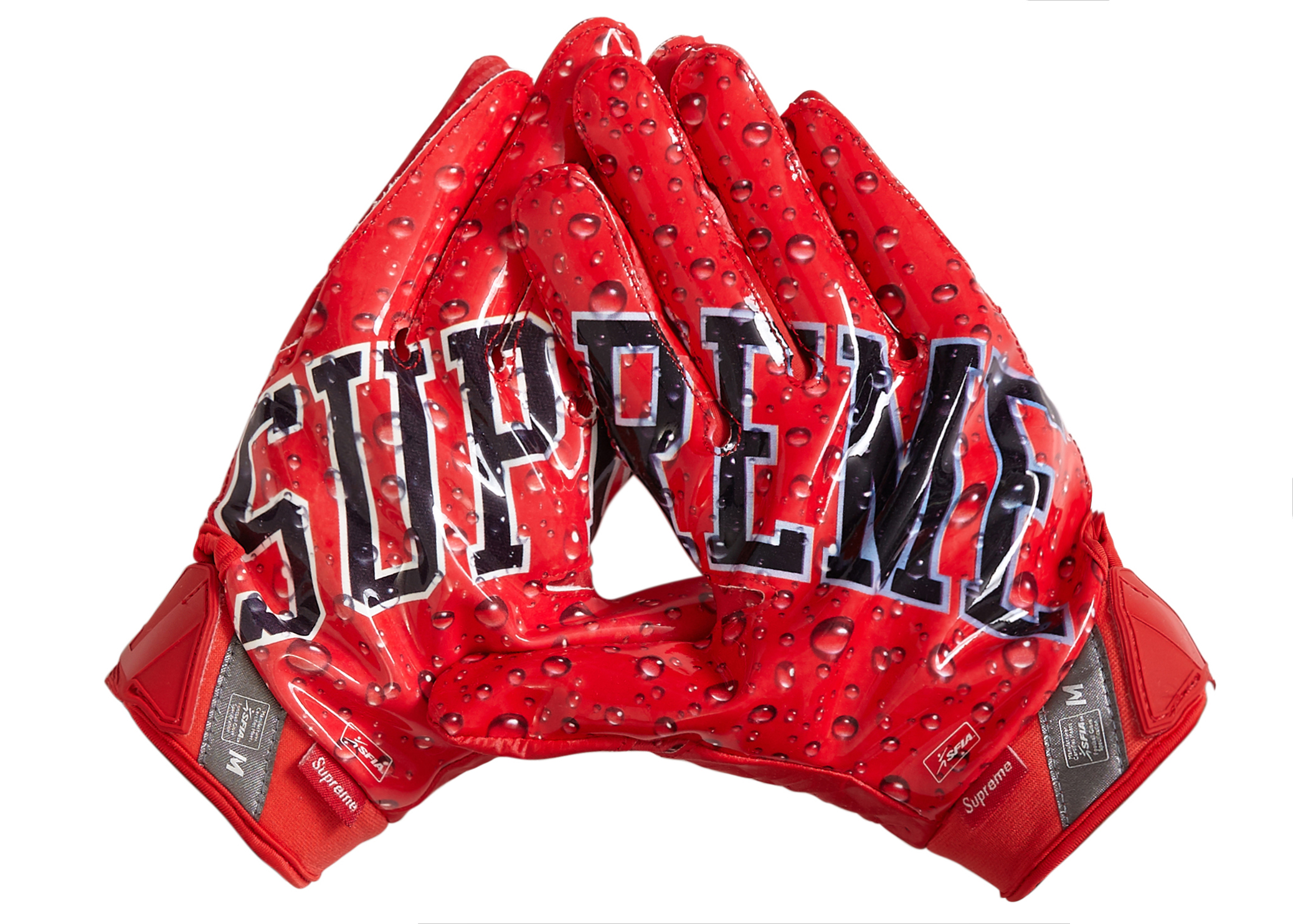 supreme football gloves black