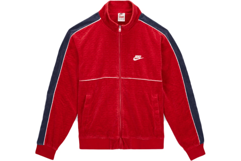 Supreme Nike Velour Track Jacket Red