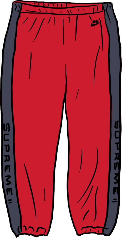 Supreme Nike Velour Track Pant Red Men's - SS21 - US