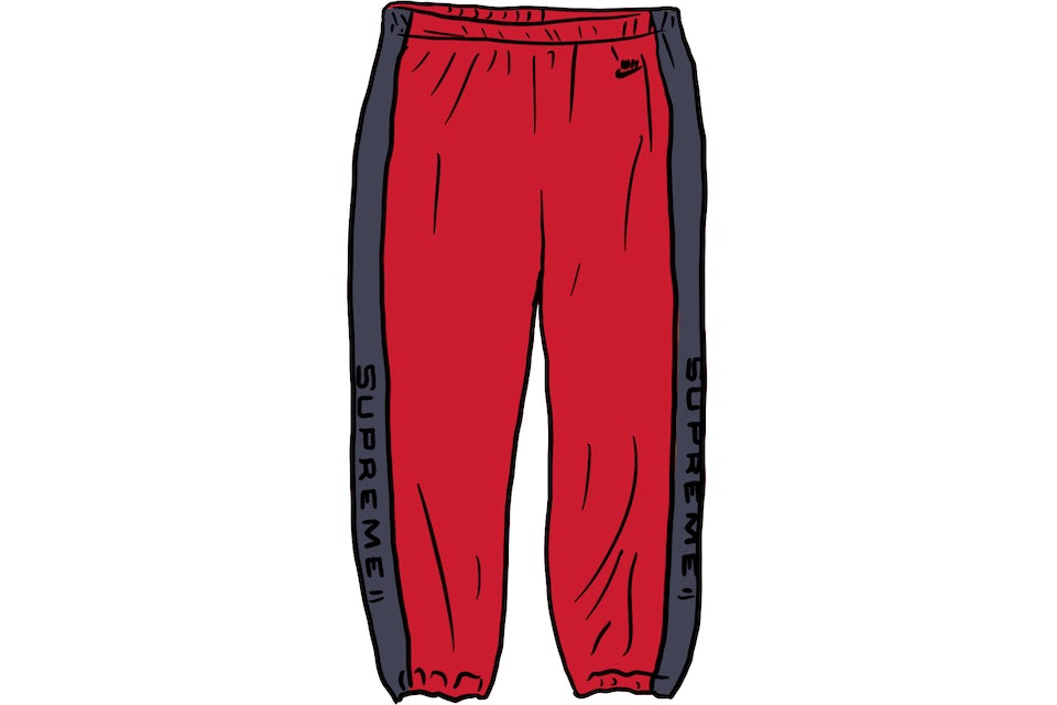 Supreme Nike Velour Track Pant Red Men's - SS21 - GB