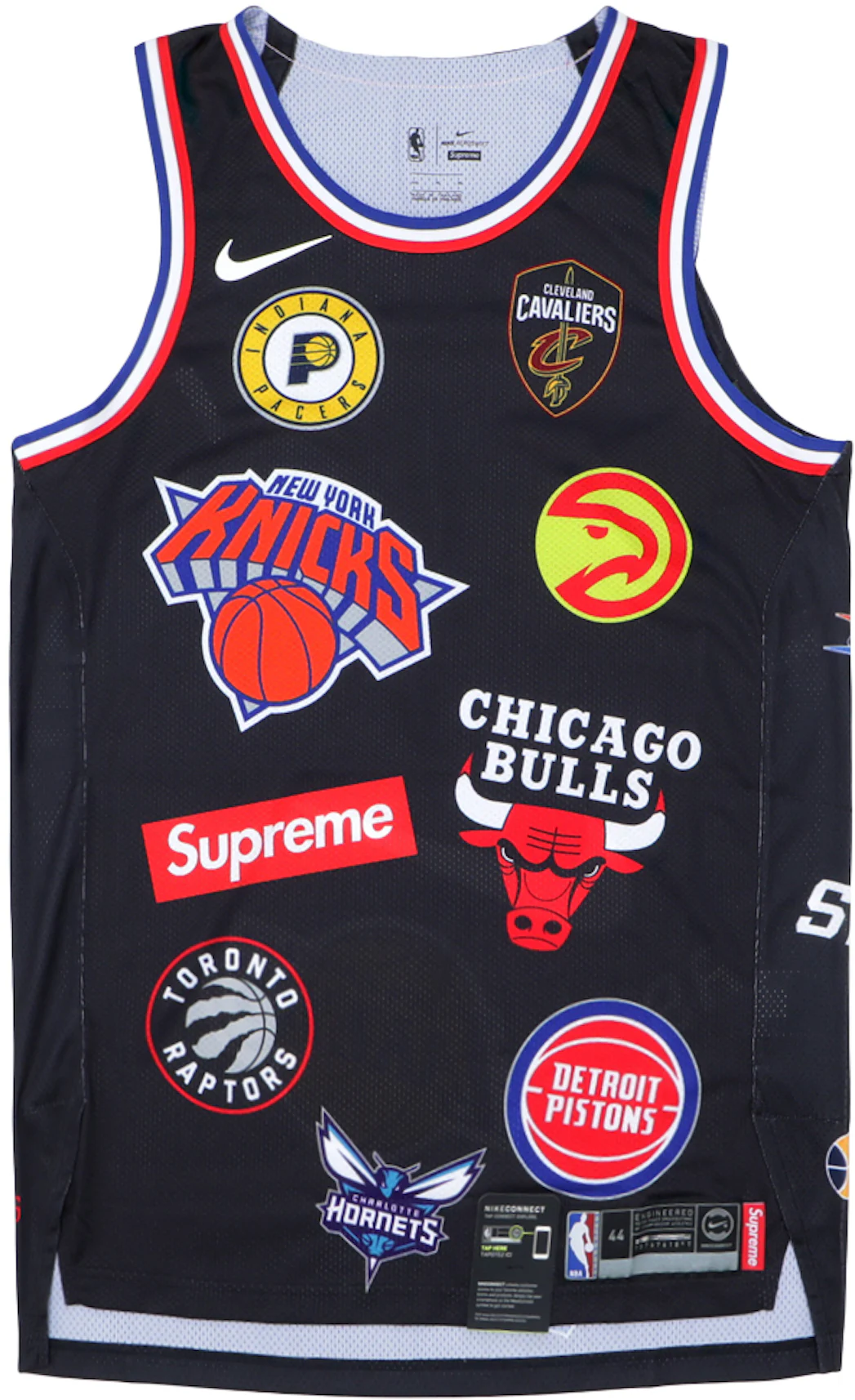 Buy Supreme x Nike x NBA Teams Authentic Jersey 'Black' - SS18KN61