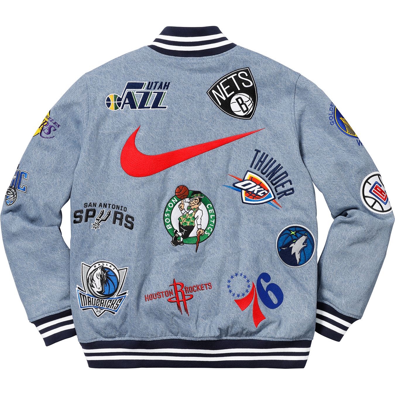 Supreme Nike/NBA Teams Warm-Up Jacket Denim Hombre - SS18 - ES