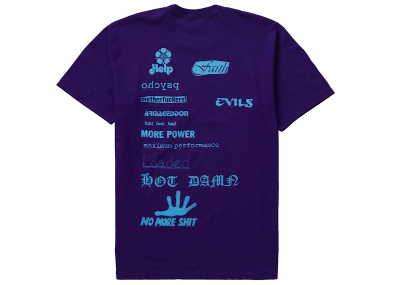 【SALE高品質】Supreme No More Shit Tee M Purple Tシャツ/カットソー(半袖/袖なし)