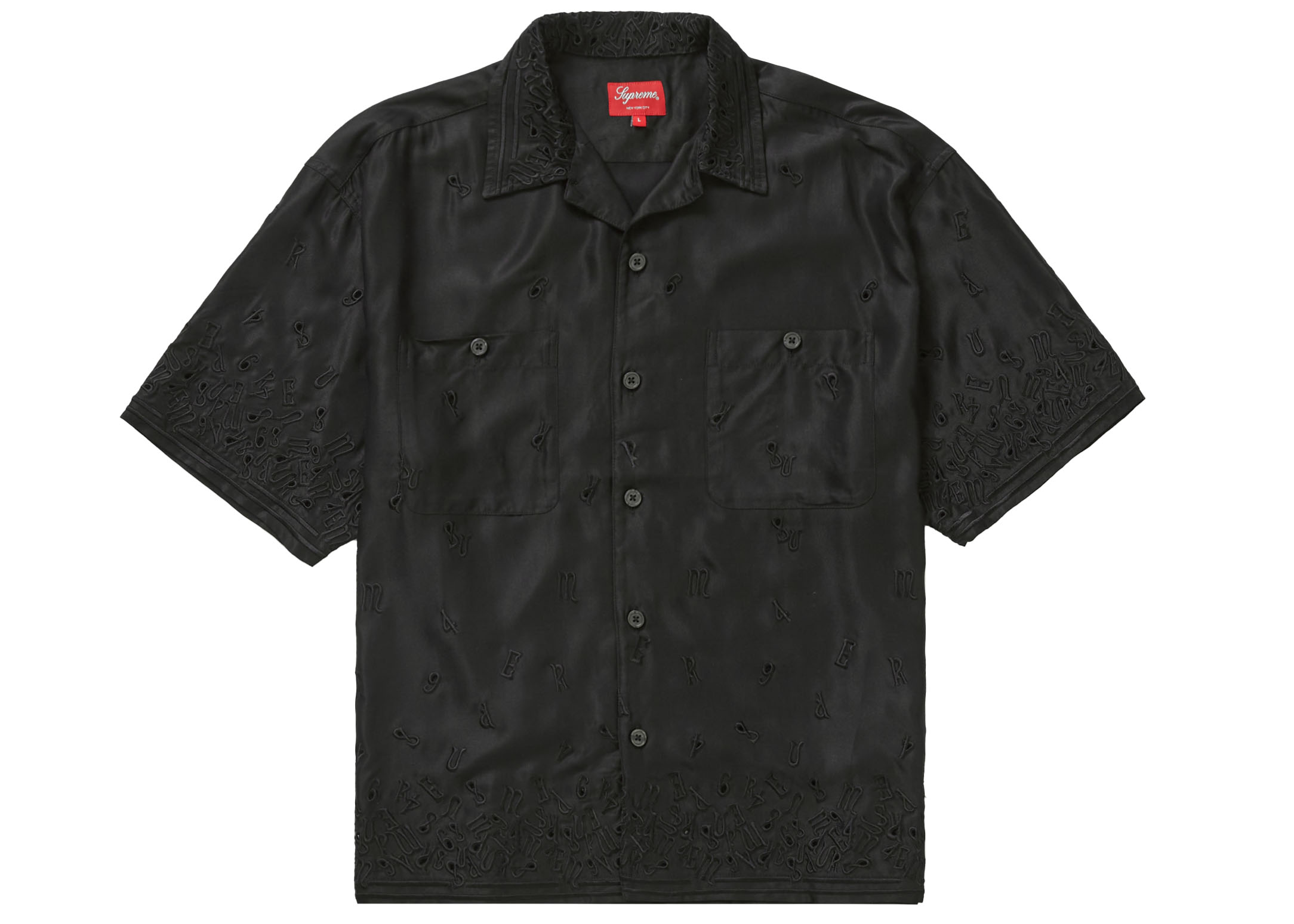 Supreme Nouveau Embroidered S/S Shirt Black メンズ - SS23 - JP