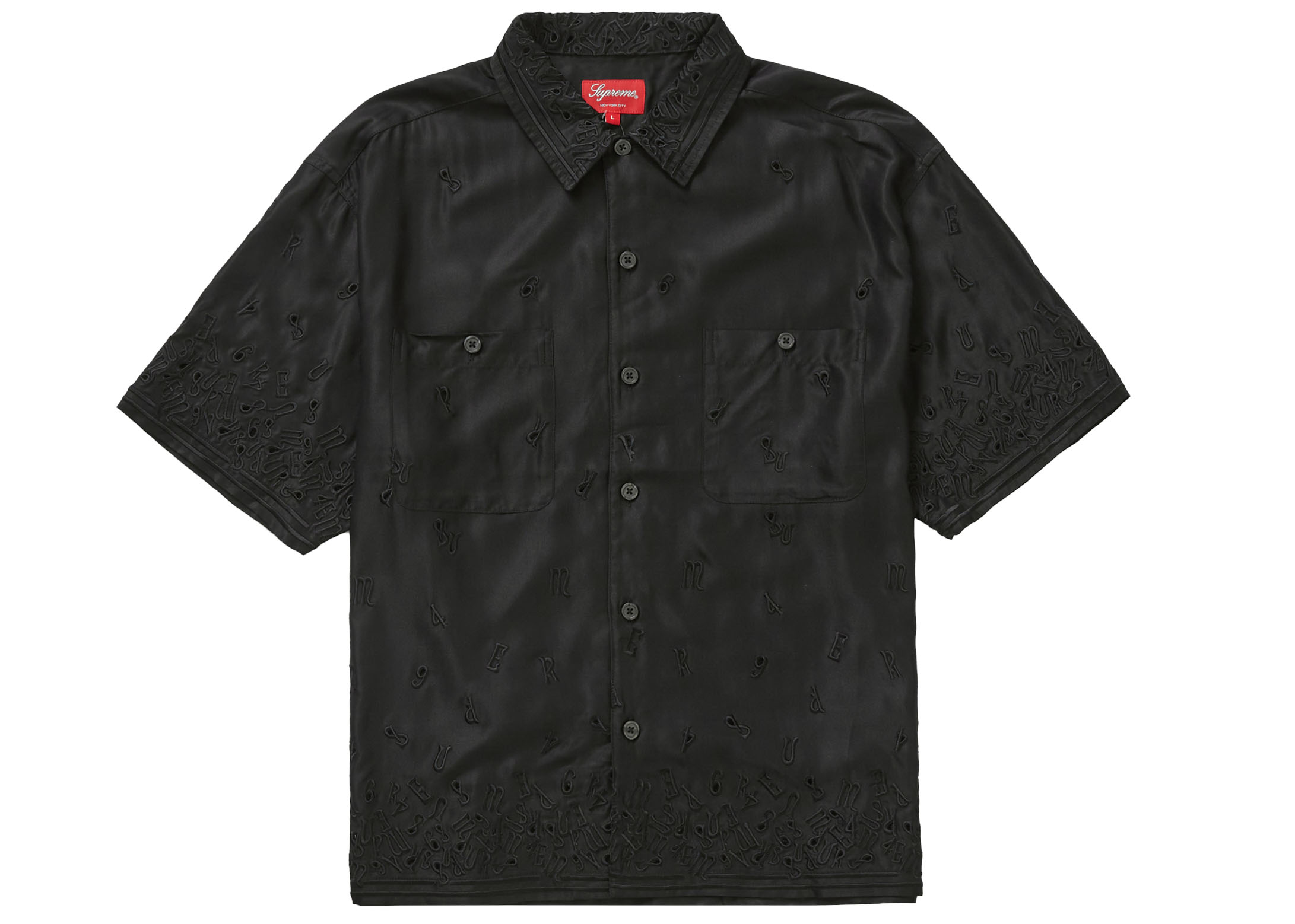 Supreme Nouveau Embroidered S/S Shirt Black