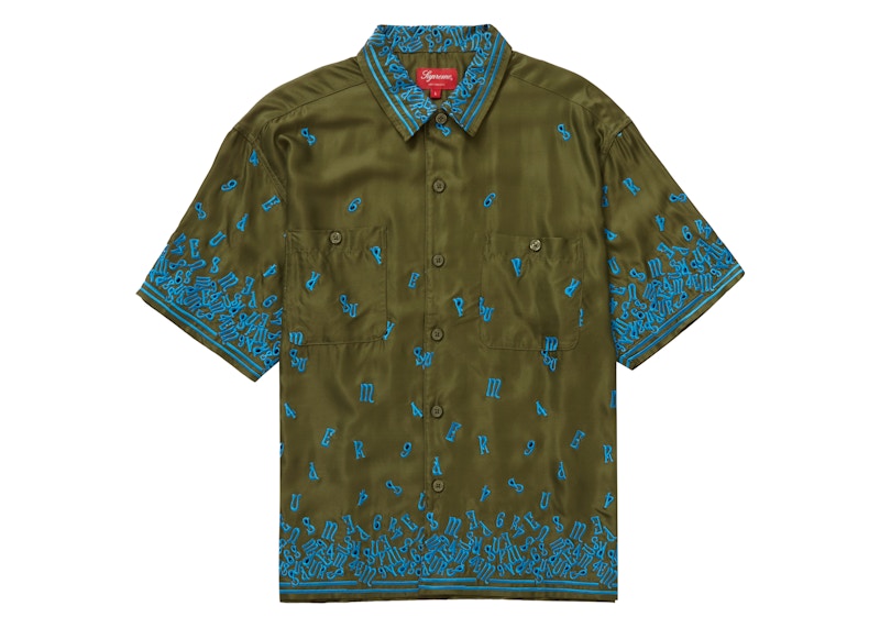 Supreme Nouveau Embroidered S/S Shirt Olive Men's - SS23 - GB