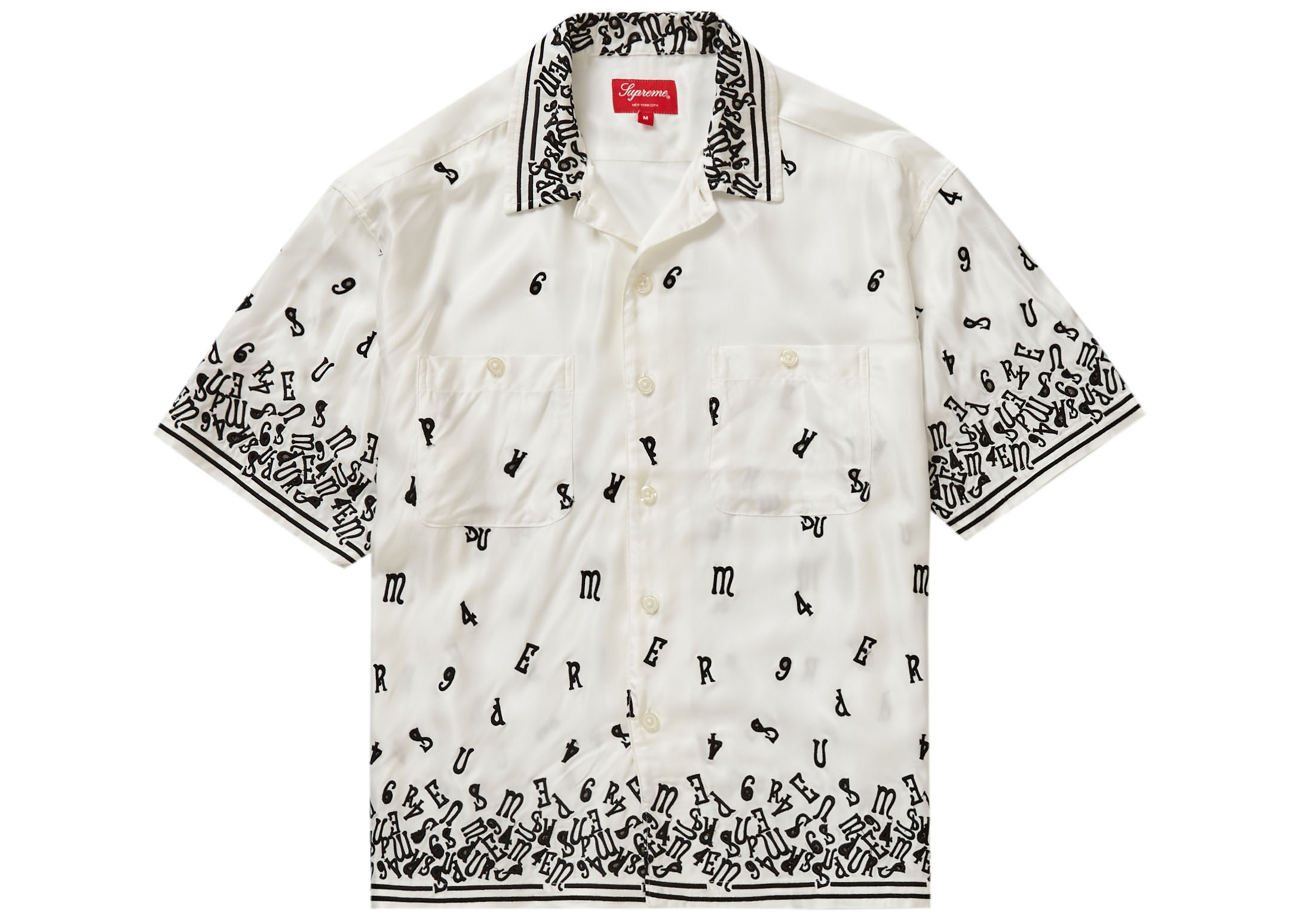 Supreme Nouveau Embroidered S/S Shirt White Men's - SS23 - US