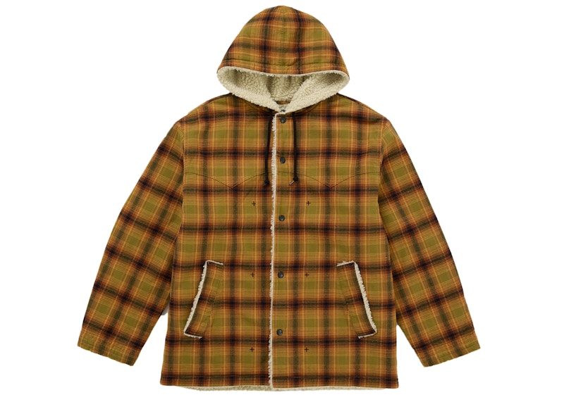 Supreme Number (N)ine Faux Shearling Hooded Coat Brown Men's