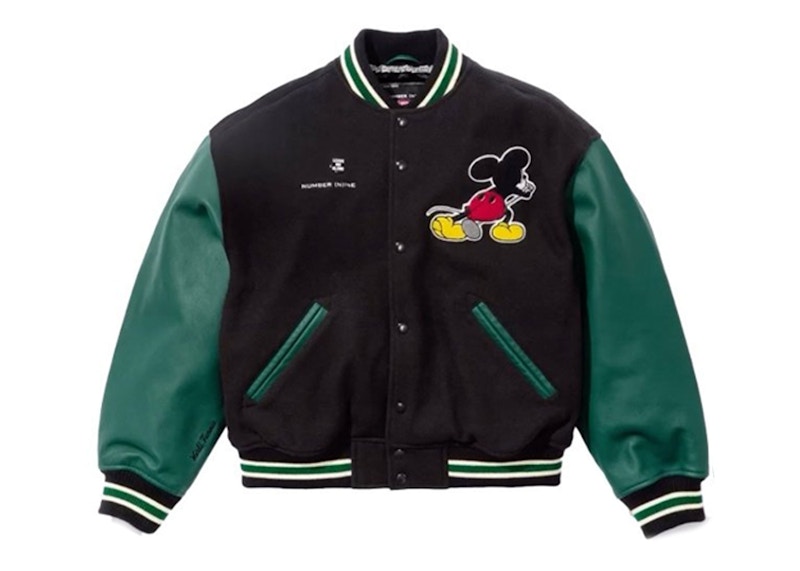 ジャケット・アウター Supreme Mickey Mouse Varsity Jacket Supreme Number (N)ine Mickey Varsity Jacket Black Men's - US