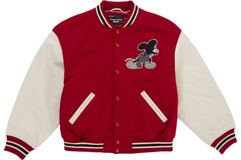 Supreme Number (N)ine Mickey Varsity Jacket Red Men's US