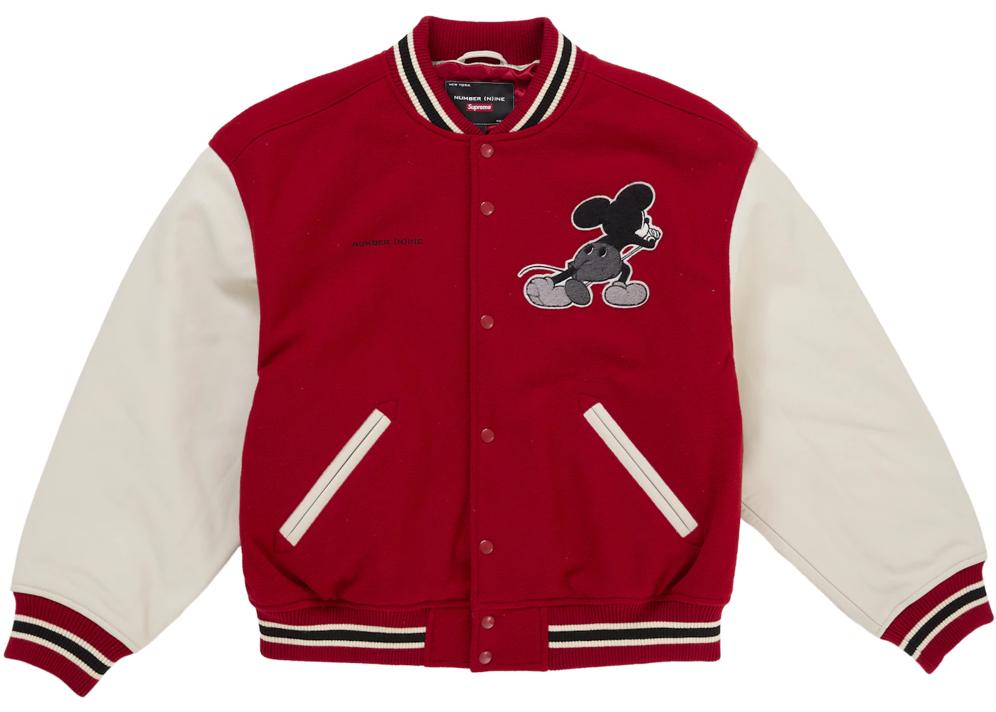 Supreme Number (N)ine Mickey Varsity Jacket Red Men's US