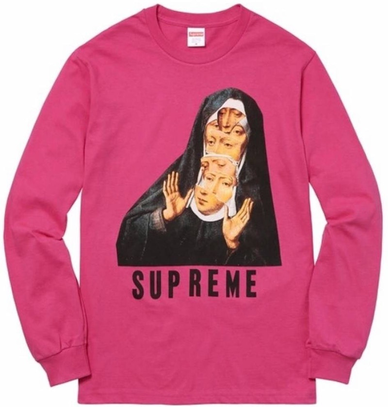 Supreme Nun LS Tee Dark Pink Men's - SS17 - US