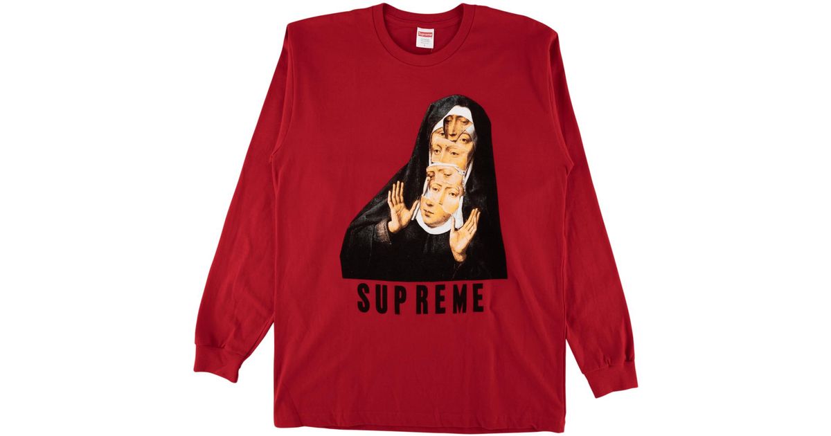 Supreme Nun LS Tee Red - SS17 Men's - US