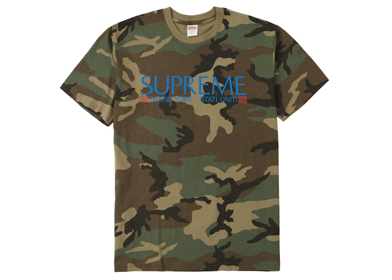 Supreme Nuova York Tee Woodland Camo Men's - FW20 - US