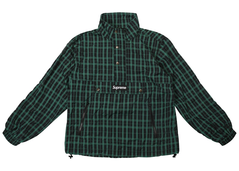 Supreme Nylon Plaid Pullover Green Men's - FW18 - US