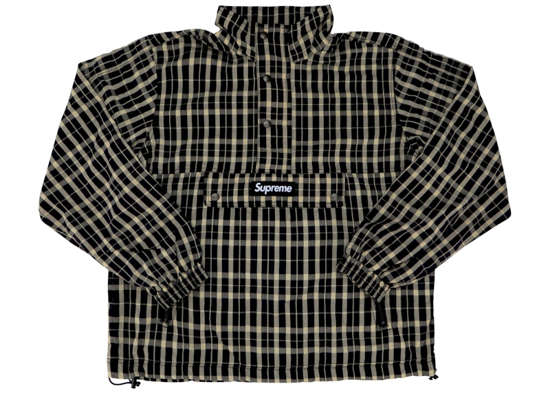 Supreme Nylon Plaid Pullover Tan