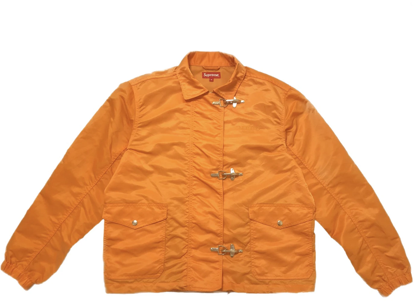 Supreme Logo Denim Turnout Jacket Orange Size Large Orange SS19