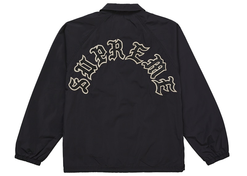 ジャケット・アウター supreme Old English Arc Coaches Jacket Supreme Old English Arc Coaches Jacket Black Men's - FW25 - US