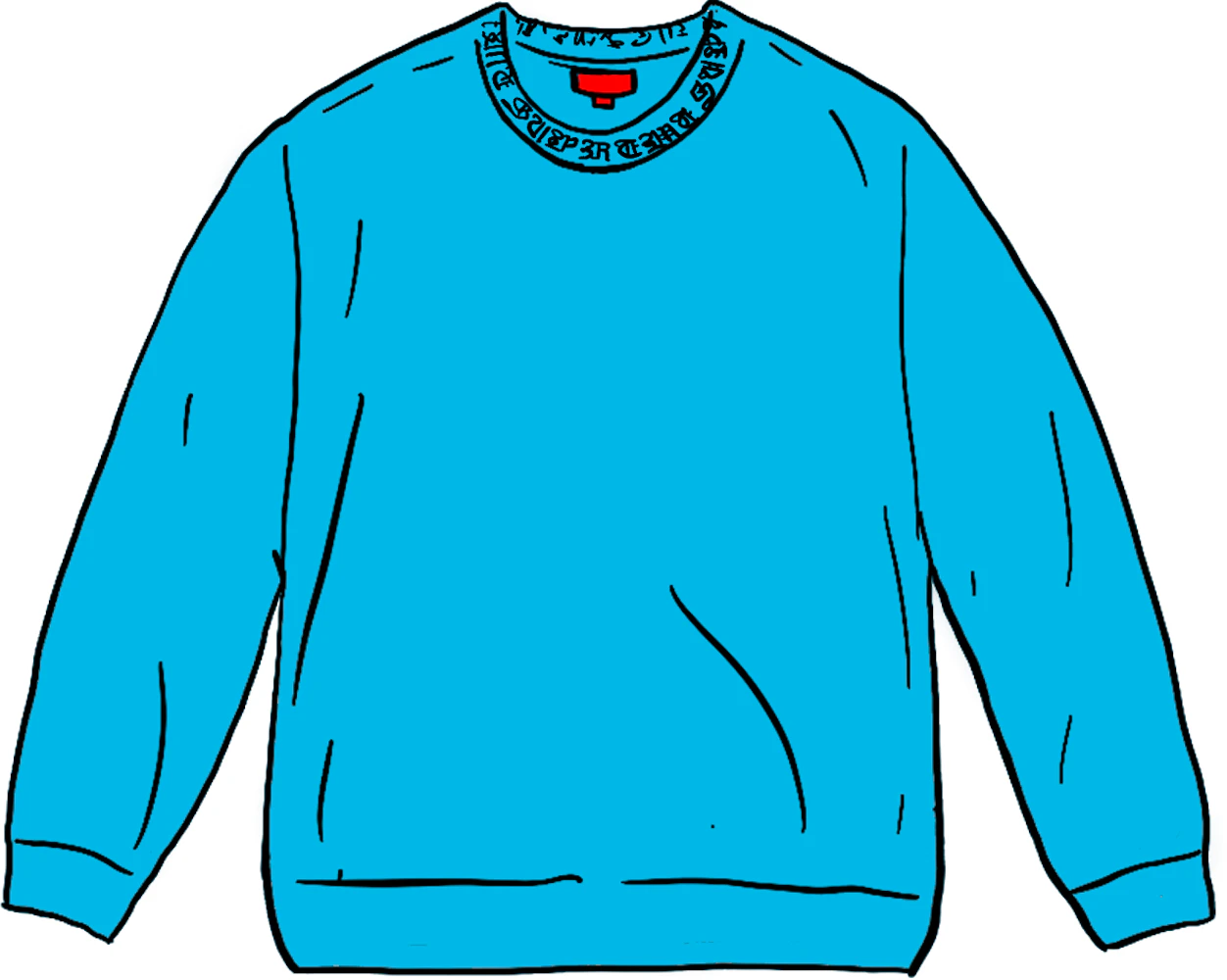 Supreme Old English Collar Logo L/S Top Cyan - SS21 Homme - FR