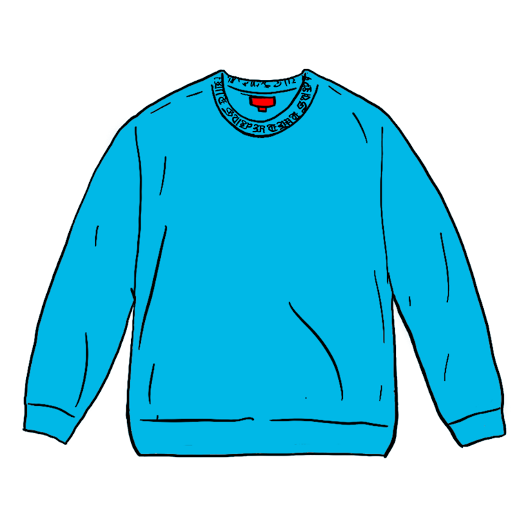 Pre-owned Supreme Old English Collar Logo L/s Top Cyan