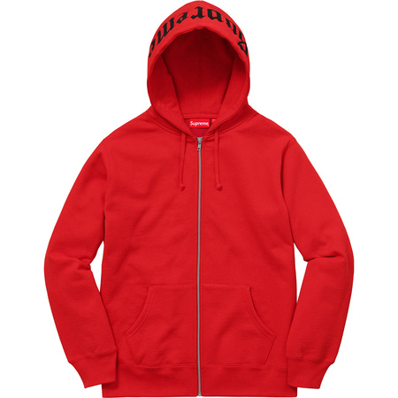 Supreme Old English Hood Logo Zip Up Hoodie Red - FW16 - US