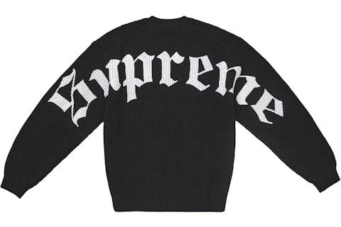 Supreme Old English Printed Sweater Black Men's SS25 US