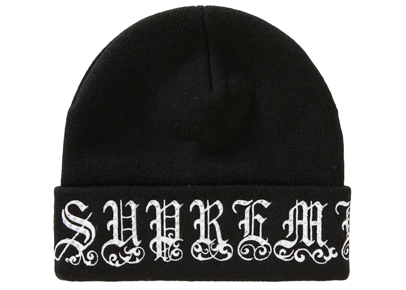 Supreme Old English Rhinestone Beanie Black - SS21 - US