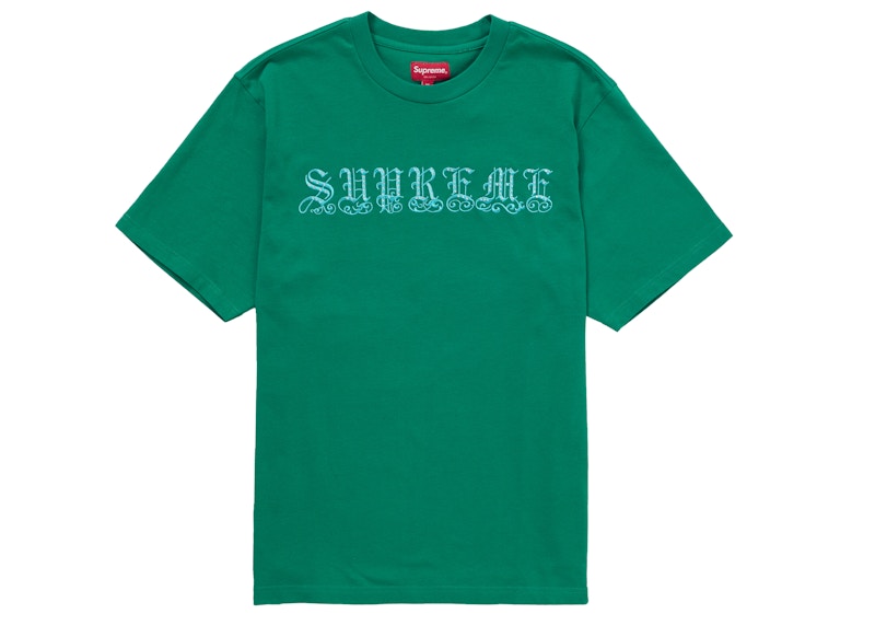 Supreme Old English Rhinestone S/S Top Green Men's - SS21 - GB