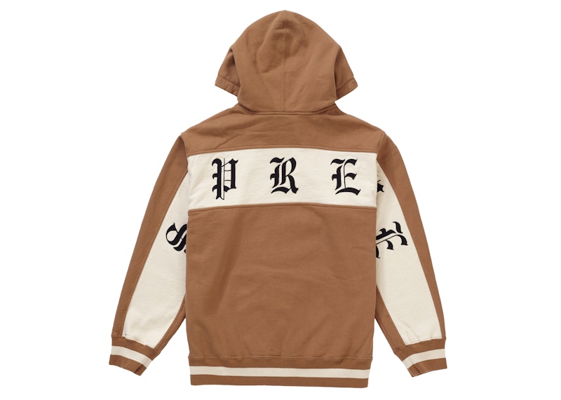 Supreme Old English Stripe Zip Up Sweatshirt Brown Men's - SS19 - US