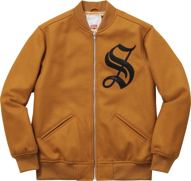 Supreme Old English Varsity Jacket Dk Gold メンズ - FW16 - JP