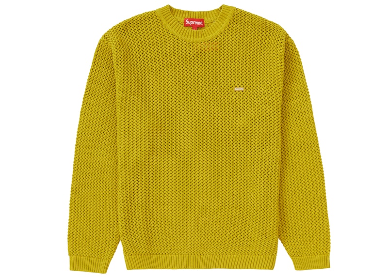 Supreme Open Knit Small Box Sweater Acid Green Men's - SS22 - GB