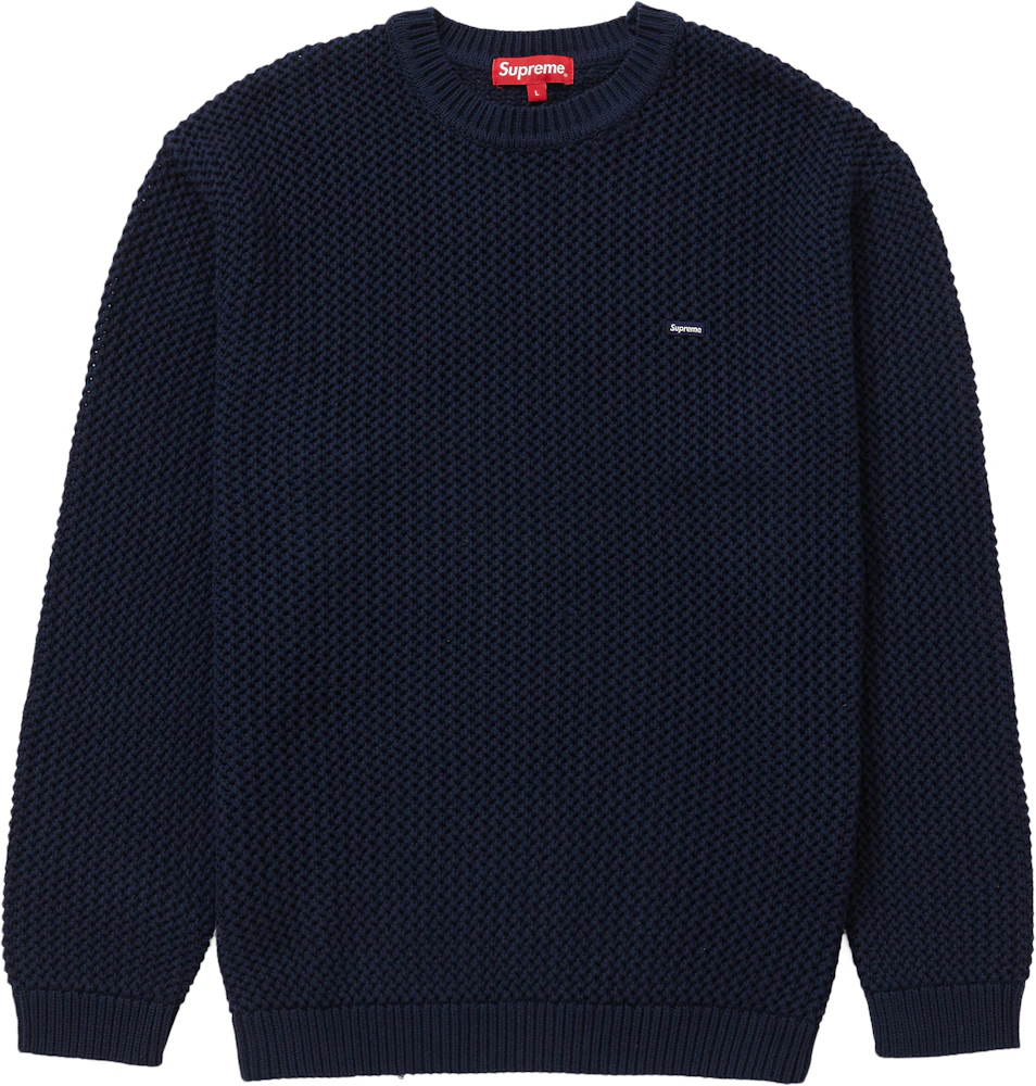 Supreme Open Knit Small Box Sweater Navy Men's - SS22 - US