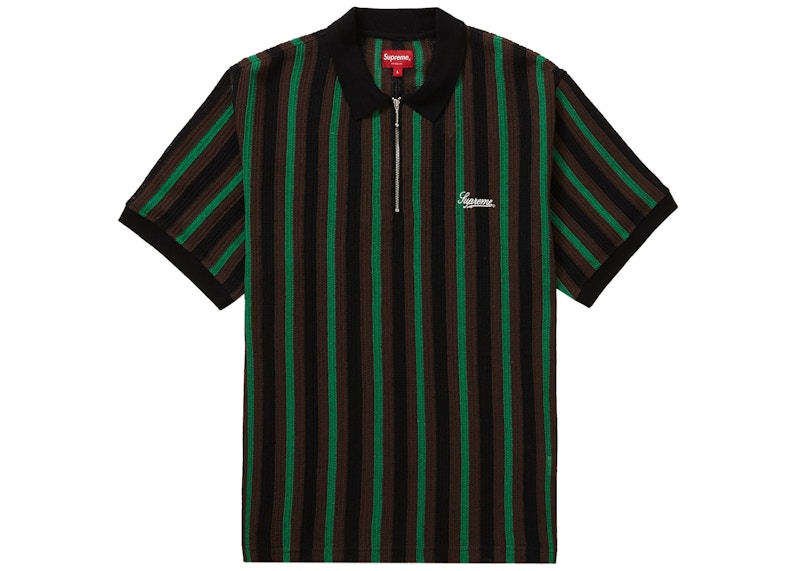 Supreme Open Knit Stripe Zip Polo