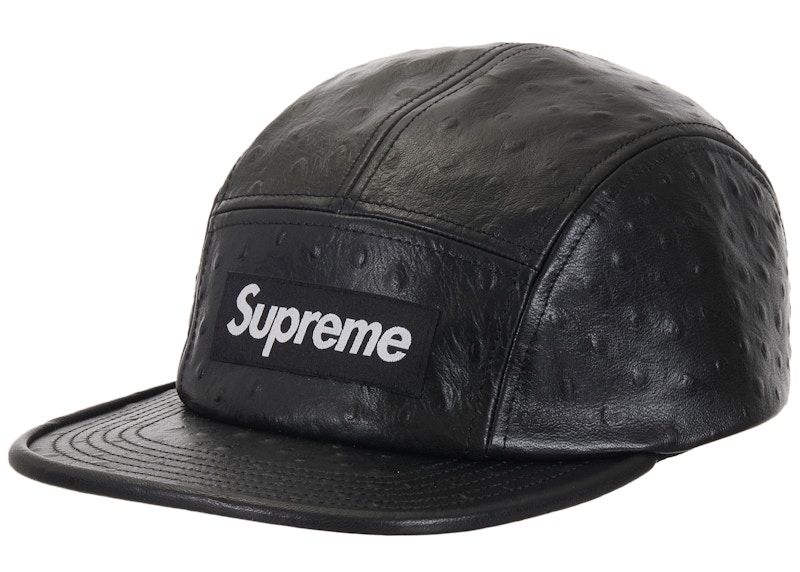 Supreme Ostrich Embossed Leather GORE-TEX Camp Cap Black - SS26 - US