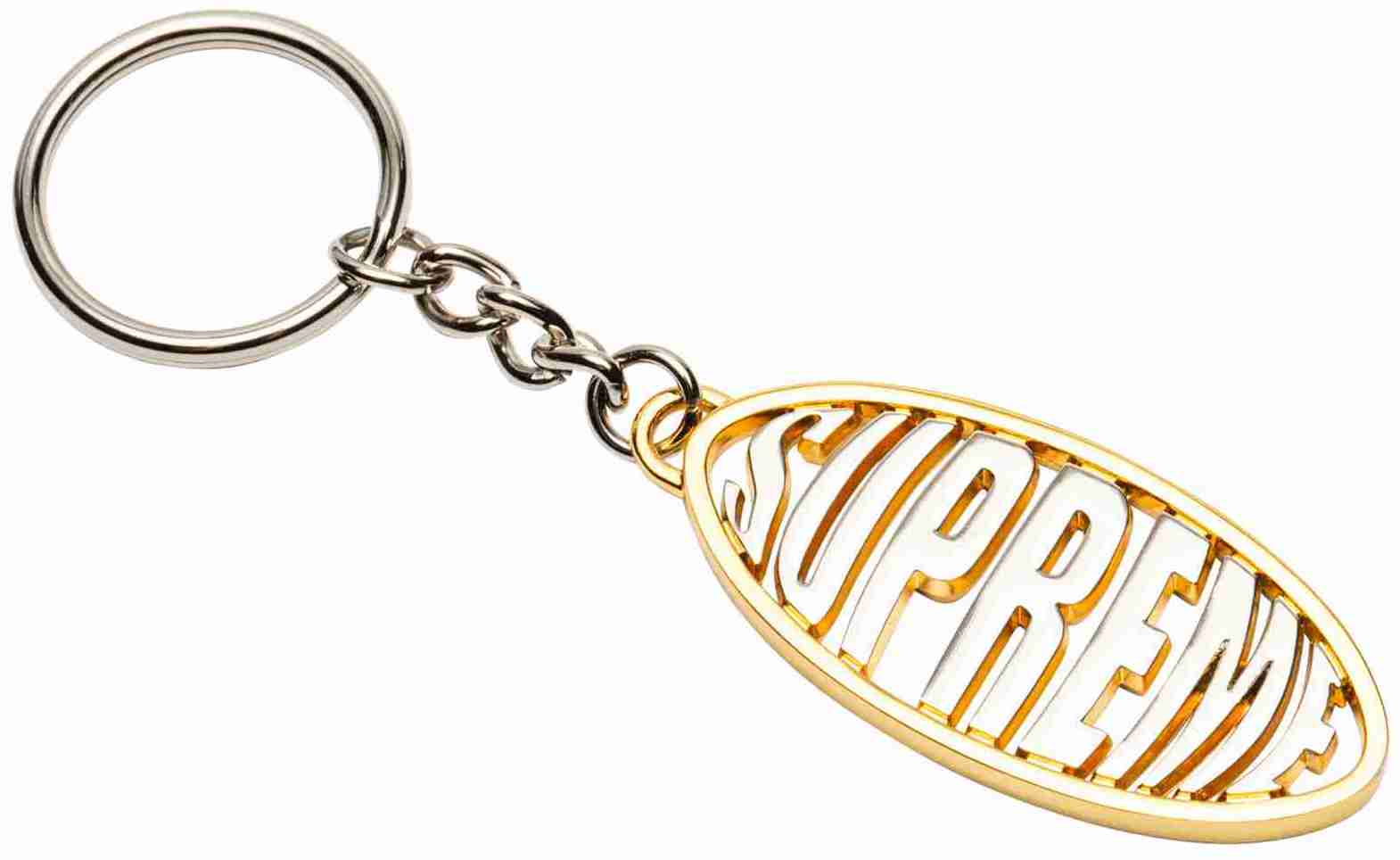 Supreme Oval Logo Keychain Silver - SS17 - JP