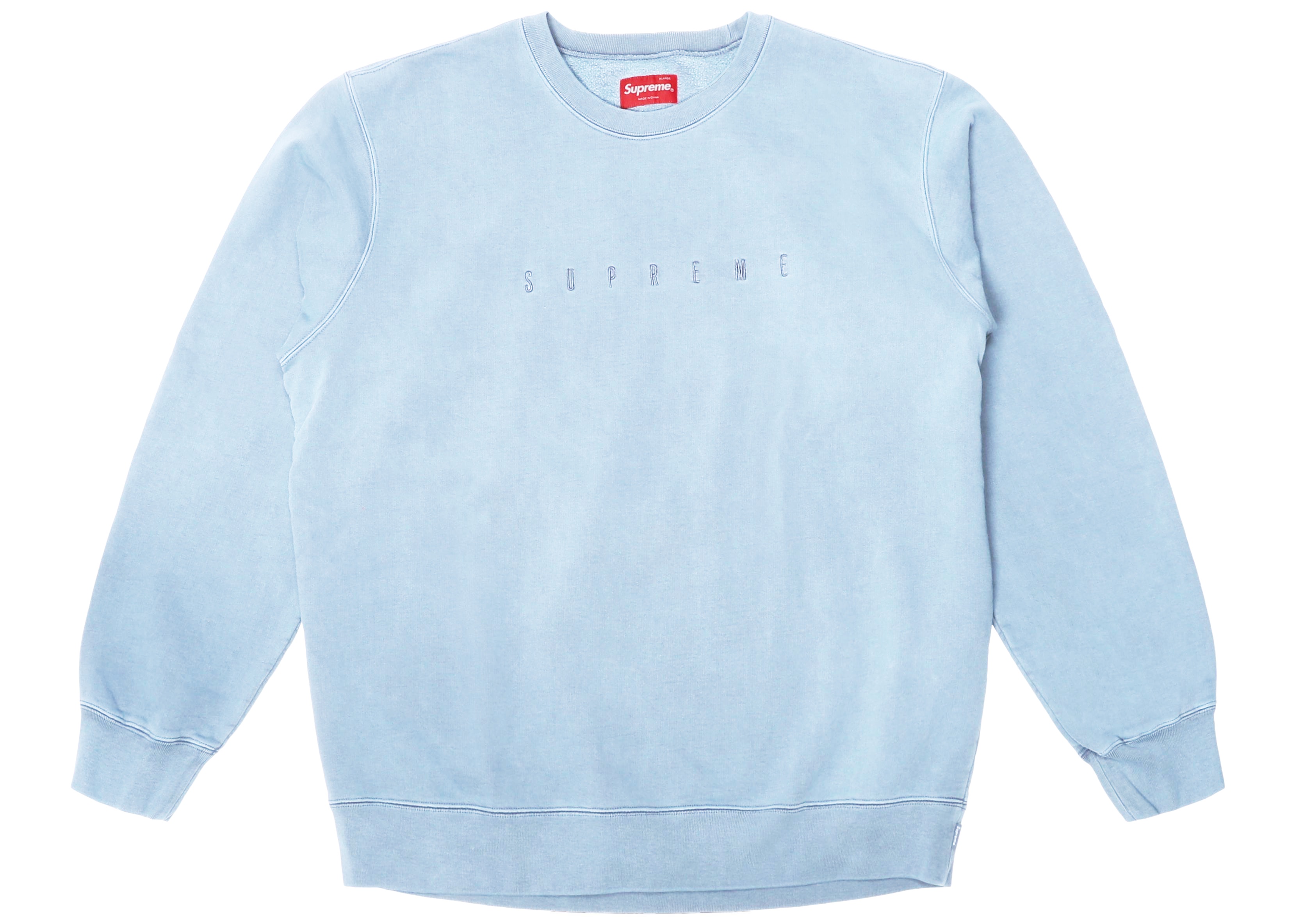 Supreme Overdyed Crewneck Sweatshirt Light Blue メンズ - SS18 - JP