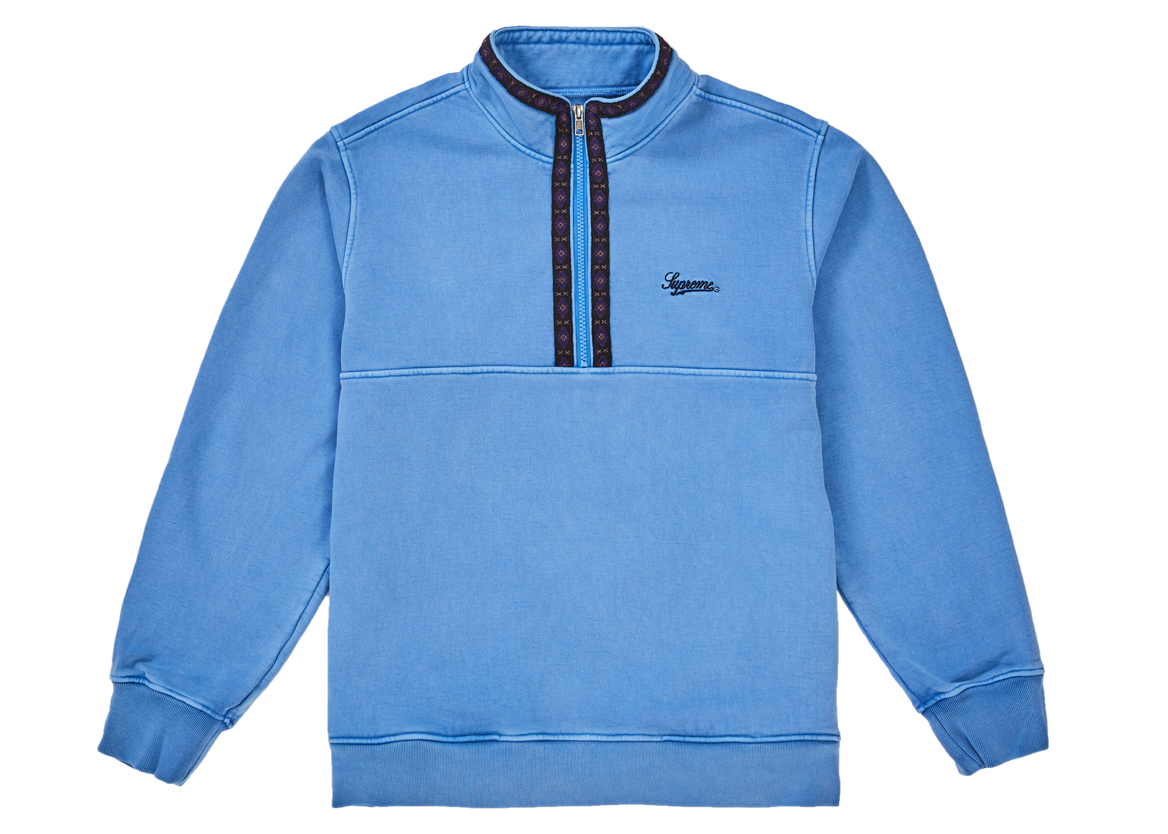 Supreme Overdyed Half Zip Sweatshirt Blue Men's - FW18 - US