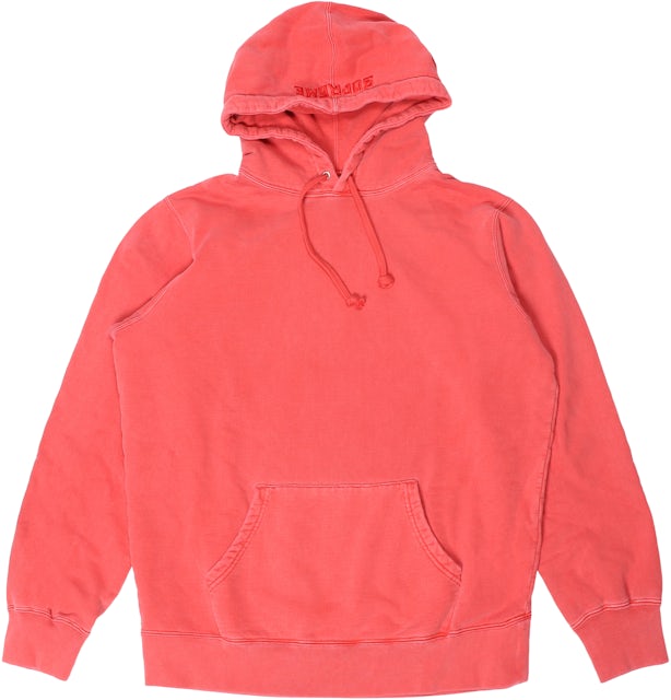 Supreme SS18 Distressed Overdyed Hoodie Red Size M Medium
