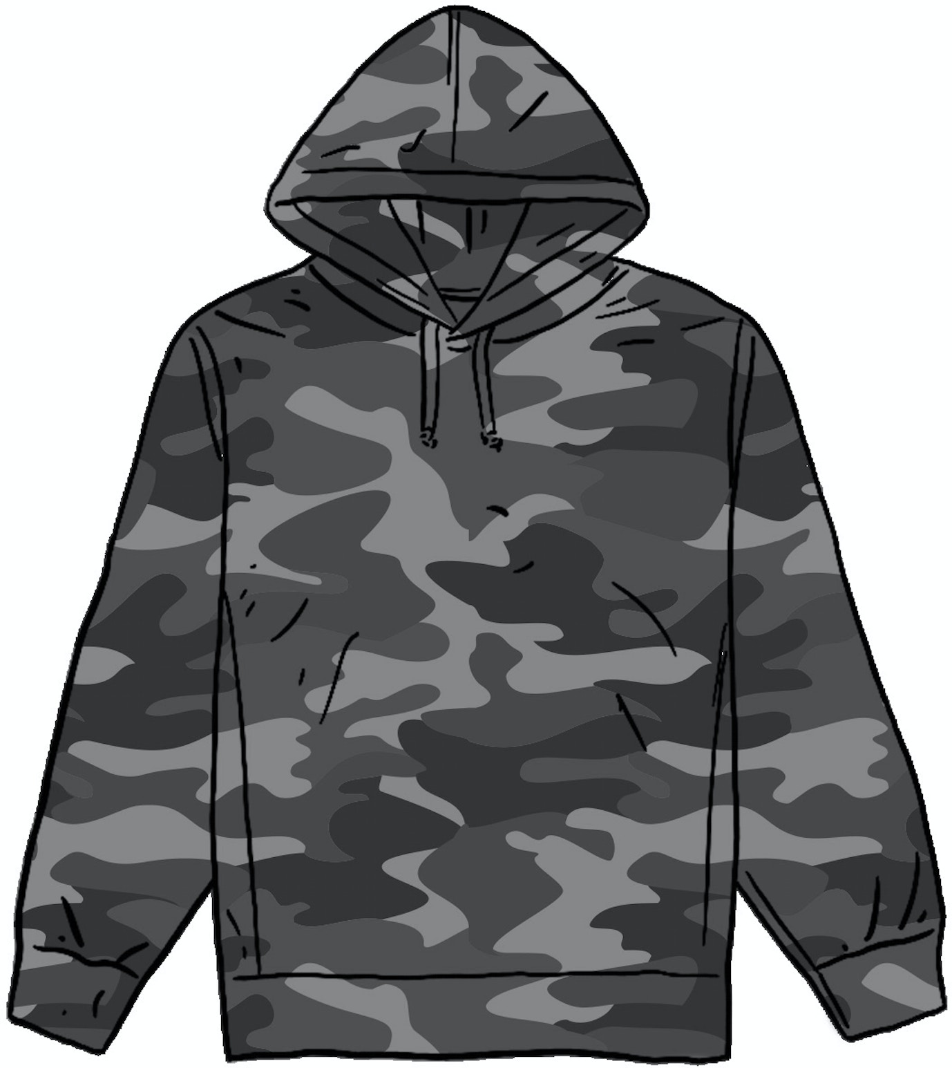 Supreme Overdyed Hooded Sweatshirt (SS20) Black Painted Camo - SS20