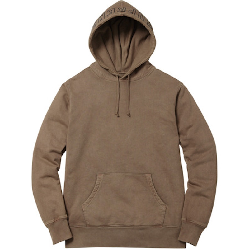 Supreme Overdyed Hoodie Brown - SS16 Men's - US