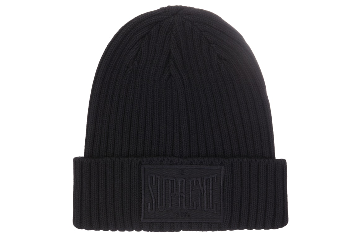 Pre-owned Supreme Overdyed Patch Beanie Black