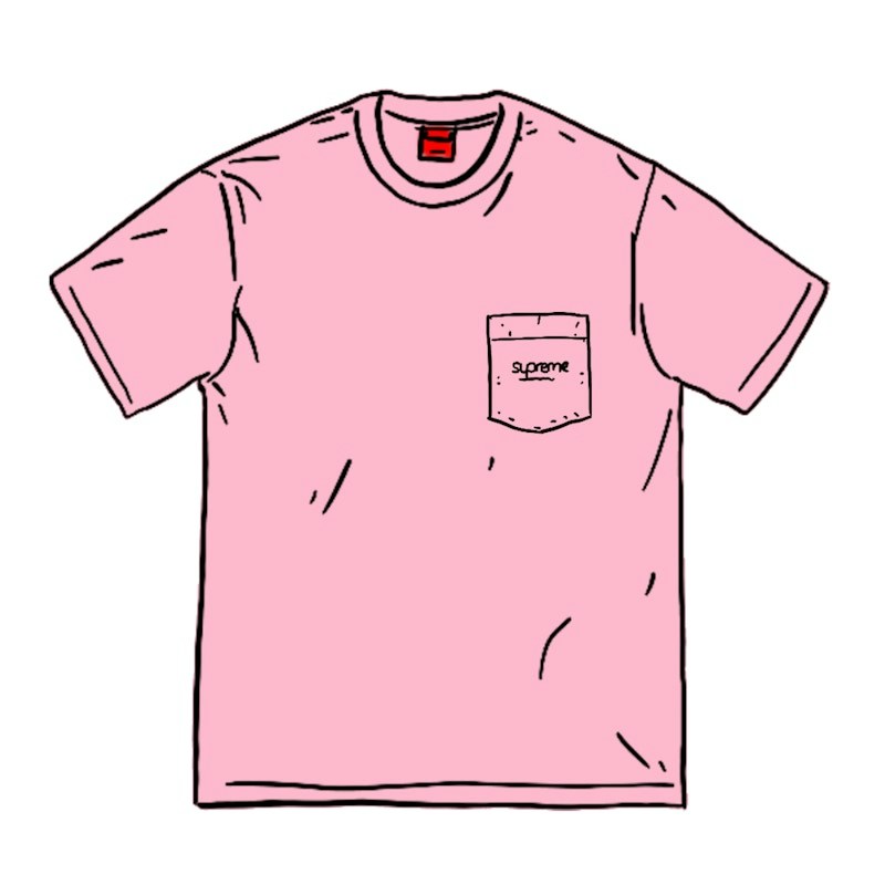 Camiseta Supreme con bolsillo sobreteñido (PV20) Rosa