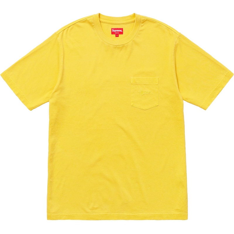 Supreme Overdyed Pocket Tee Washed Bright Yellow Men's - SS18 - US