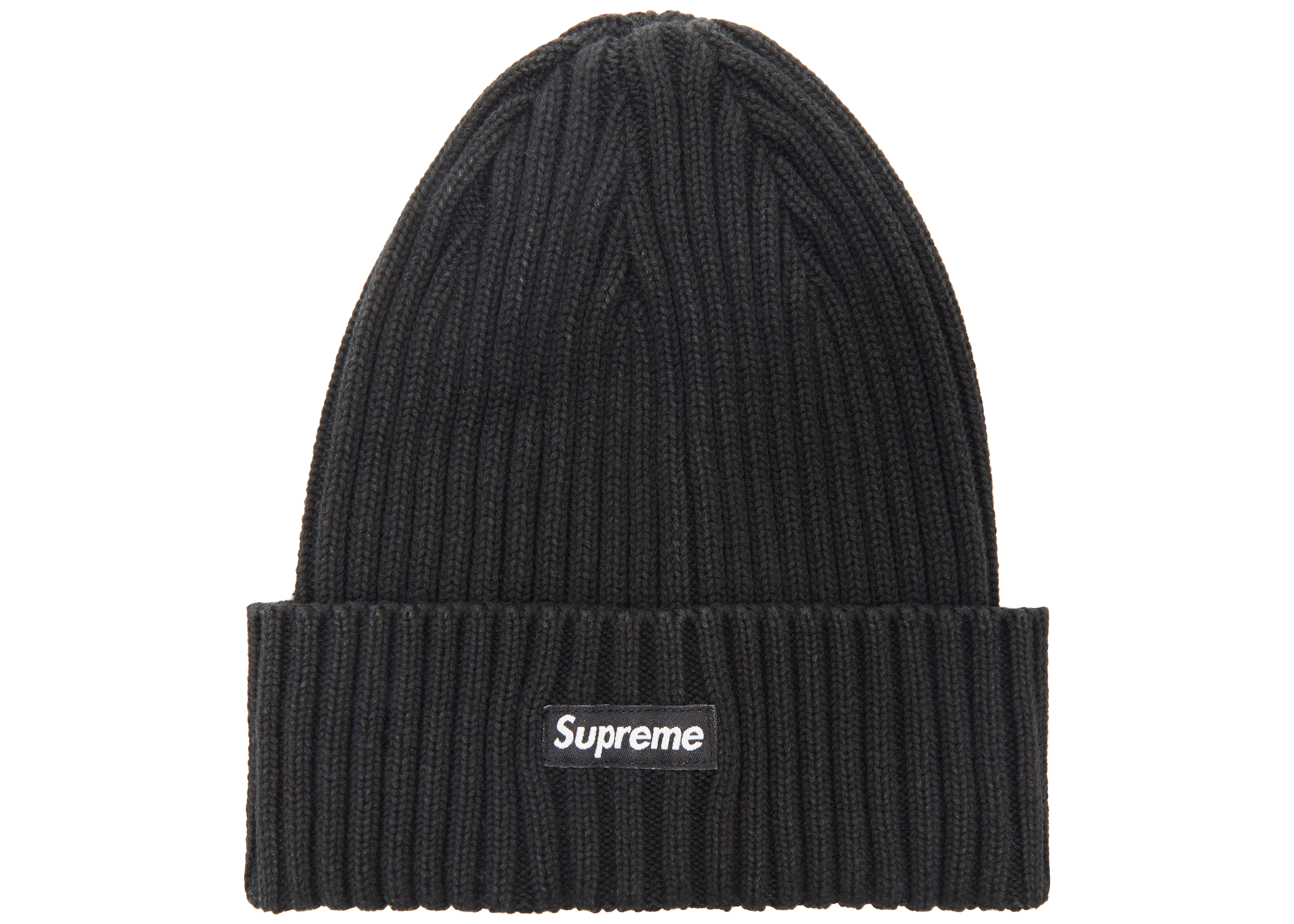 Supreme Overdyed Ribbed Beanie (SS18) Washed Black