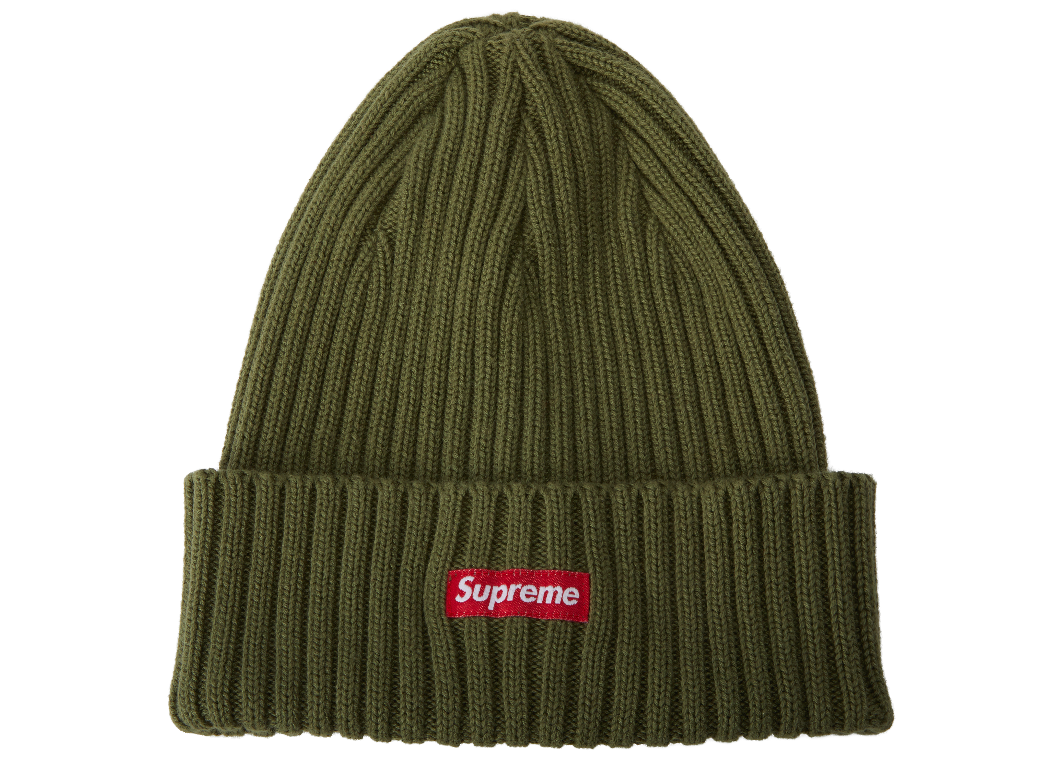 Supreme Overdyed Ribbed Beanie (SS18) Washed Olive