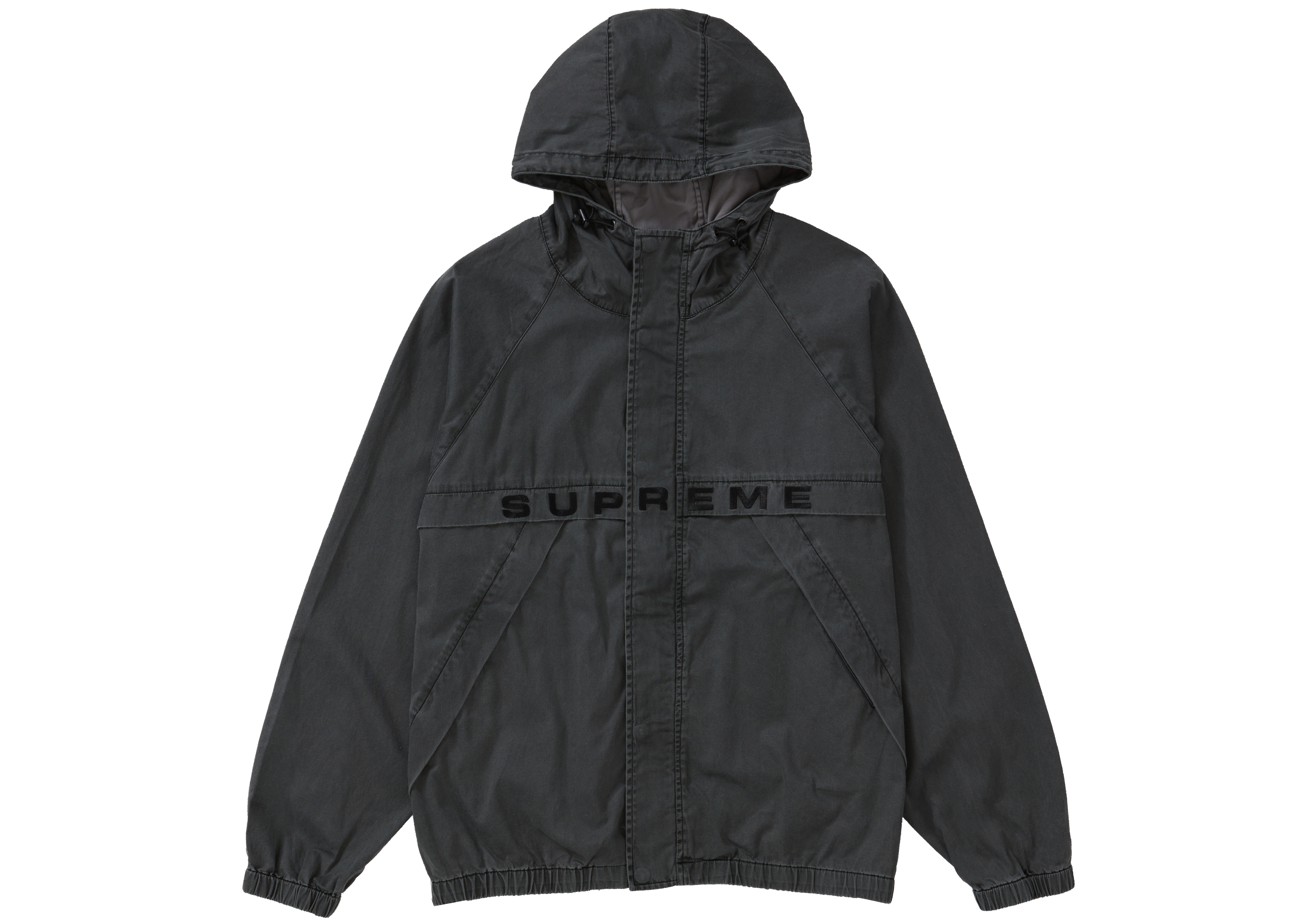 Supreme Overdyed Twill Hooded Jacket Black