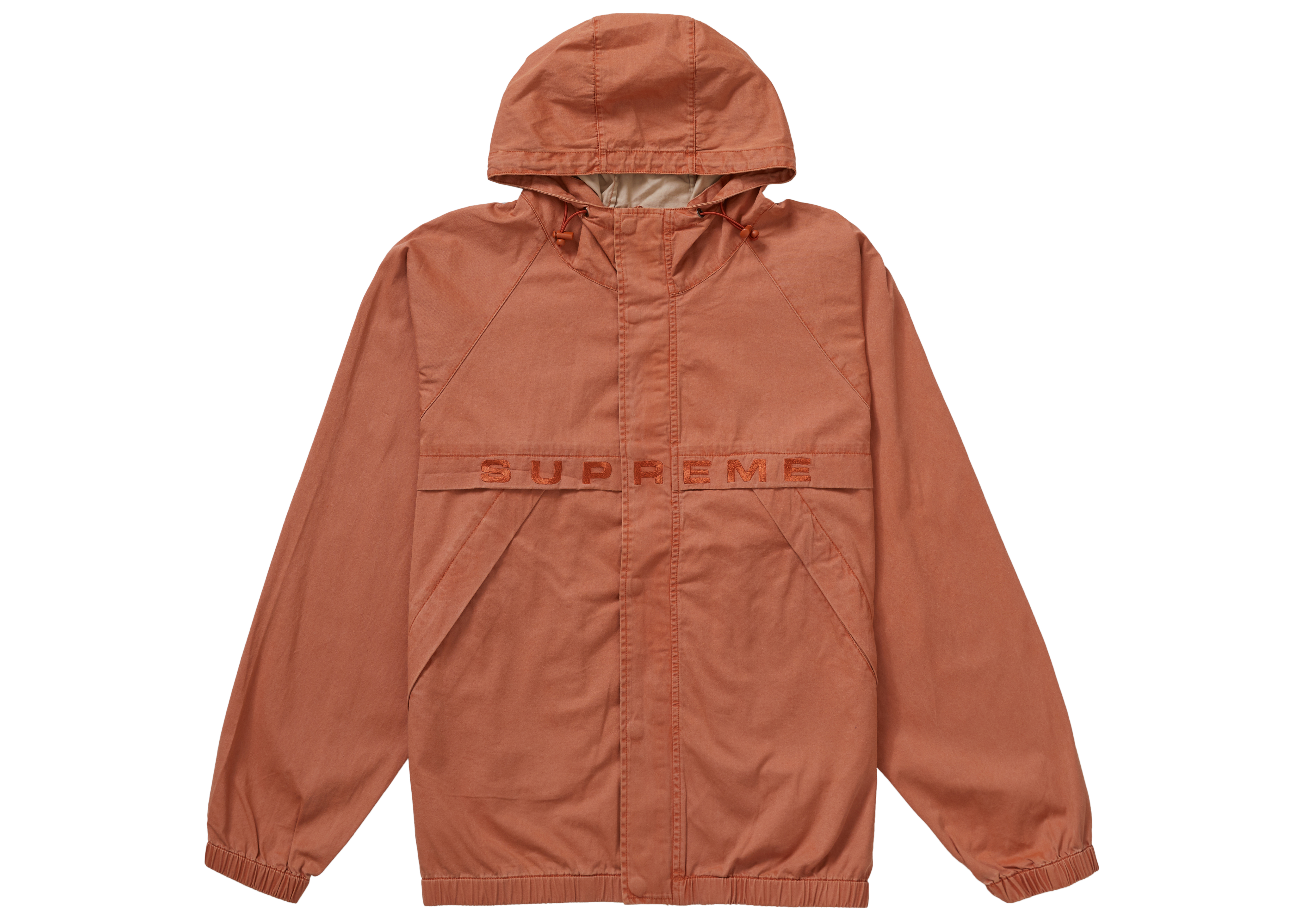 Supreme Overdyed Twill Hooded Jacket Rust Men's - FW20 - US