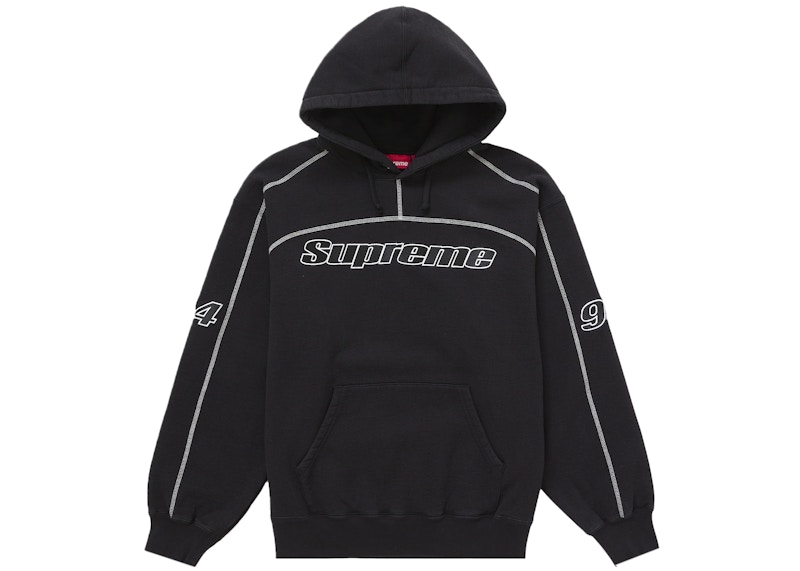 Supreme Overlock Hooded Sweatshirt Black Men's - FW25 - US