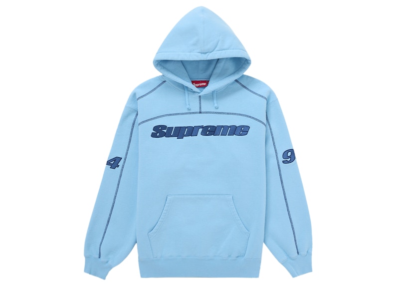 supreme パーカー 水色 Supreme Overlock Hooded Sweatshirt Light Blue Men's - FW25 - US
