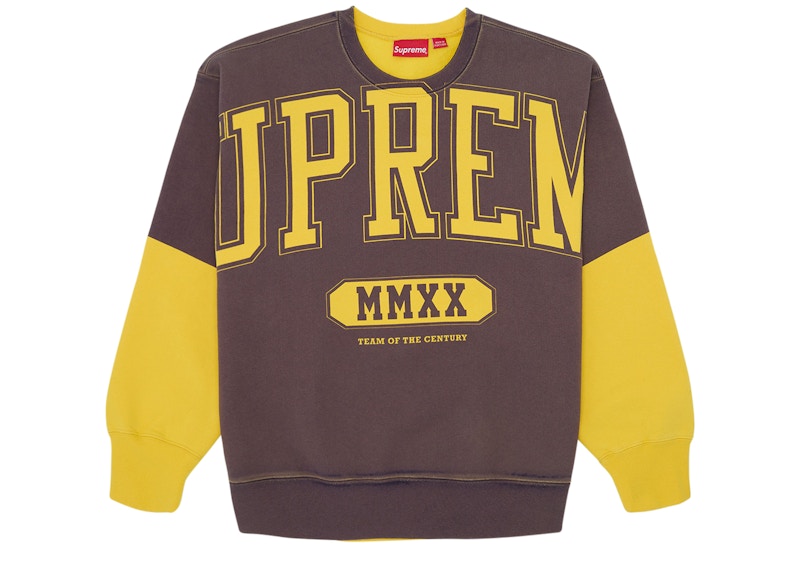 Supreme Overprint Crewneck Yellow Men's - FW20 - US